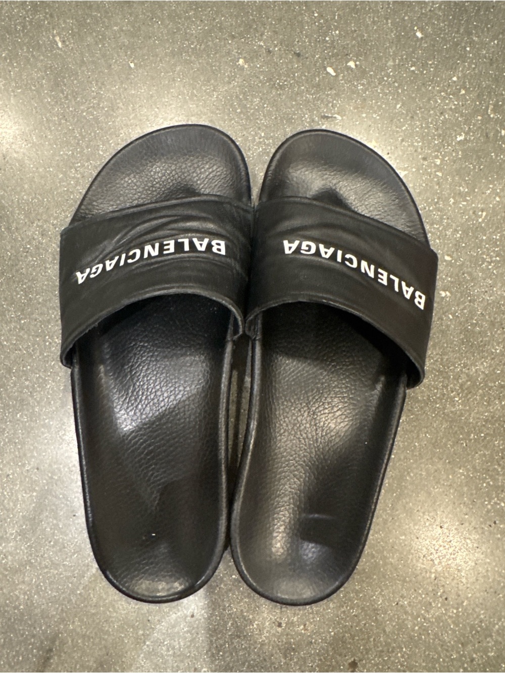 Balenciaga Black Logo Strap Slide Sandals - Picture 5 of 8